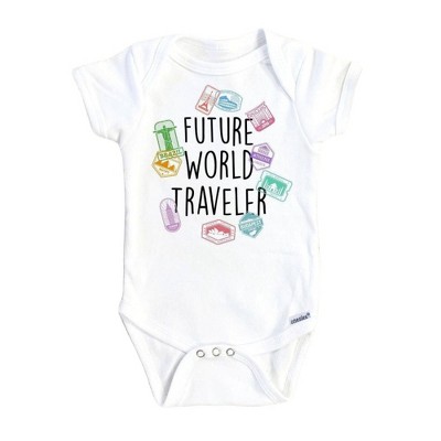 Traveler Stamps Onesie® Baby Boy Girl Clothes Infant Bodysuit Funny Cute Newborn GS1