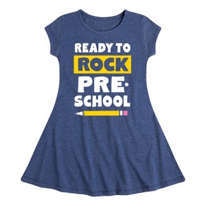 Girls' - Instant Message - Ready To Rock Preschool Fit & Flair Cap Sleeve Dress - 1 of 4