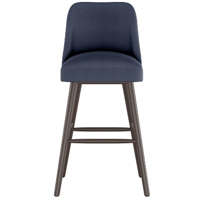 30" Geller Modern Barstool in Shiny Velvet Navy Blue - Project 62™