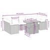 vidaXL Garden Sofa Set Grey PE Rattan, Powder-Coated Steel, Acacia Wood - 3 of 4