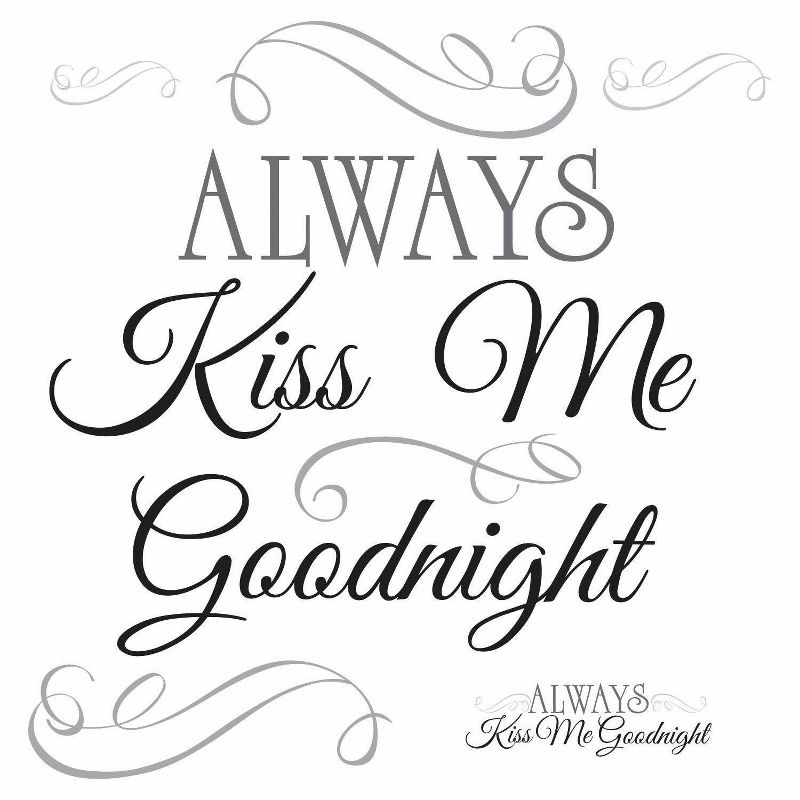 ALWAYS KISS ME GOODNIGHT Peel and Stick Wall Decal Black - ROOMMATES, 4 of 11