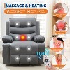 Power Lift Recliner PU Chair for Elderly,Oversized Electric Recliner with Massage & Heat,135°Recline,Cup Holders & Side Pockets,Brown Leather Sofa - 4 of 4