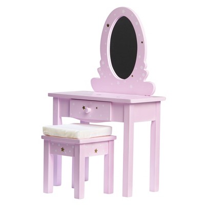 Olivia's Little World - Twinkle Stars Princess 18" Doll Vanity Table & Stool Set