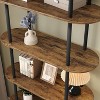 Acekool Arched 5-Tier Bookshelf - 71" Tall Display Shelf with Metal Frame & Adjustable Feet - 3 of 4