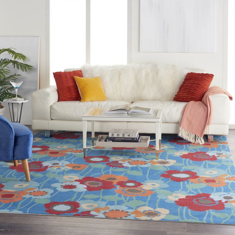 Waverly Sun & Shade "Pic-A-Poppy" Bluebell Indoor/Outdoor Area Rug by Nourison, 5 of 14