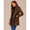 INSPIRE CHIC Women's Notch Lapel Double Breasted Belted Mid Long Outwear Winter Coat - 3 of 4