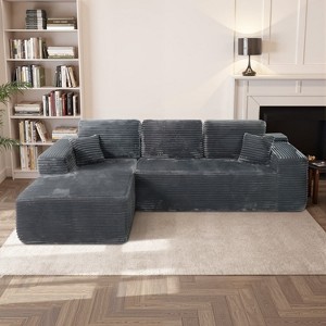 Racxily Cloud Sectional Sofa, L-Shape Chaise Modular Couch with Deep Seat for Living Room & Bedroom - 1 of 4