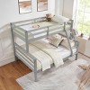 INFURNIC Beds Twin Over Full Bunk Bed with Thick Posts High Guardrails Sturdy and Durable Wooden Frame for Kids Teens, Grey, 79.53"*58.66"*61.81" - 2 of 4