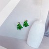 20G Christmas Tree Stud Earrings with Green Enamel, Flat Screw Back for Sensitive Ears. - 4 of 4