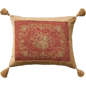 Mina Victory Vintage Floral Center 18" x 22" Coral Indoor Throw Pillow - 1 of 4