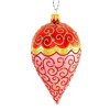 Sbk Gifts Holiday 6.0 Inch Red Teardrop W/ Reflector Ornament Scrolling Glittered Tree Ornaments - 2 of 3