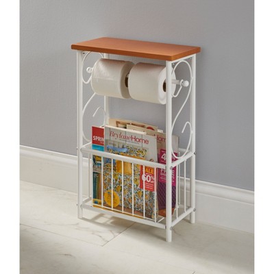 BrylaneHome Scroll Toilet Paper & Magazine Holder