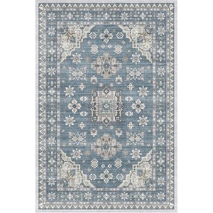 Area Rugs Washable Non-Slip Floral Vintage Print Pattern Carpet for Living Room - 1 of 1