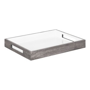 Kate and Laurel Ehrens Tray, 13x17, Gray and White - 1 of 4