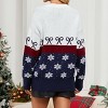 Christmas Sweater for Women Snowflakes Jacquard Color Block V Neck Sweater for Layering Style Outfits Winter Cozy Sweater - 2 of 4