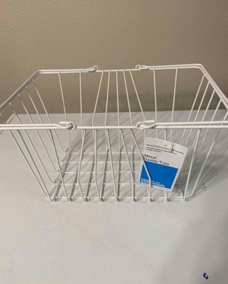 Metal Bathtub Caddy With Wood Handles Matte White - Brightroom™ : Target