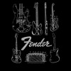 Juniors Womens Fender Guitar Chart Cowl Neck Sweatshirt - 2 of 4