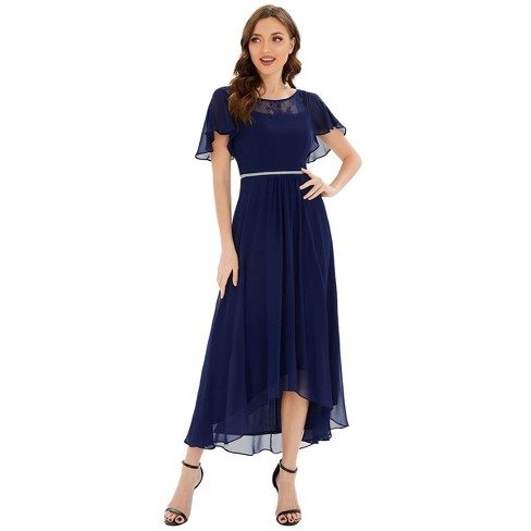 Navy Blue Women s Asymmetrical Hem Bridesmaid Dress Ep00465 26 Target