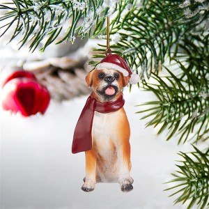 Design Toscano Boxer Holiday Dog Ornament Sculpture - 1 of 2