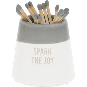 Pavilion Gift Company - Spark The Joy - 2.25" Match Holder and Matches - Match Holders - 1 of 4