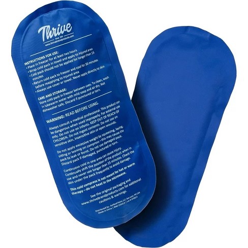 Thrive 2 Pack Reusable Cold Compress Ice Packs for Injury, Soft Touch Gel  Ice Pack for Pain Relief & Rehabilitation, Standard