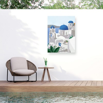 Trademark Fine Art - Petra Lizde  Santorini island Matted Framed Art