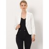 INSPIRE CHIC Women's Open Front Office Long Sleeve Lightweight Printed Floral Crop Suit Blazer - 3 of 4