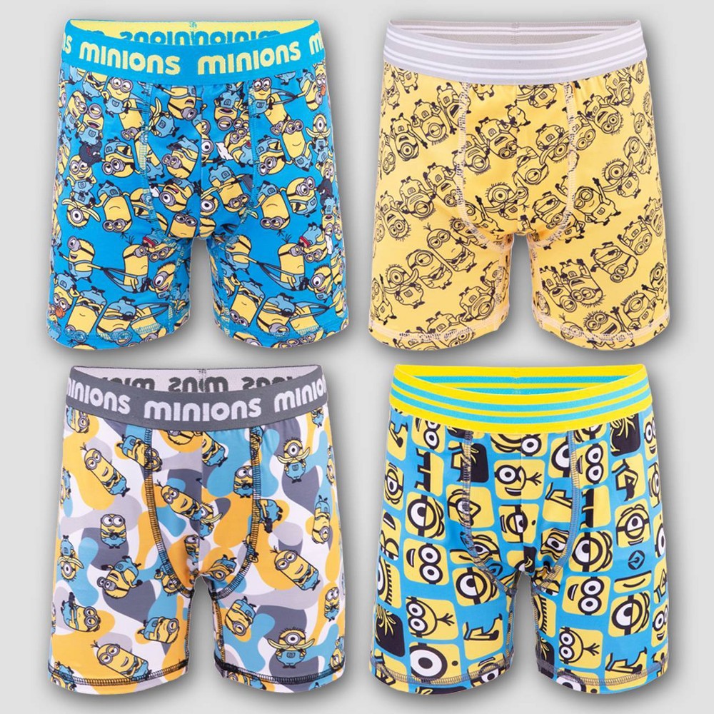 Boys' Minions 4pk Athletic Boxer Briefs - 8