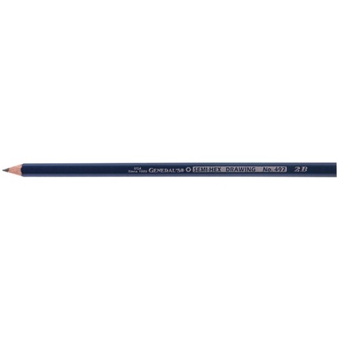 Generals Hexagonal Drawing Pencils, 2b Thin Tip, Black, Pack Of 12