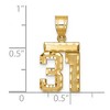 Black Bow Jewelry 14k Yellow Gold, Varsity Collection, Small D/C Pendant Number 31 - 2 of 3