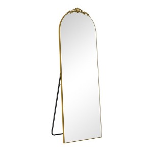 PexFix Wood Frame Arched Floor Mirror, Bedroom Living Room Wall Mirror - 1 of 4