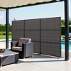 Lirago 72 in. Galvanized Metal Outdoor Privacy Screens Garden Outdoor Fence Black - 2 of 4