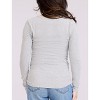 Women's V-Neck Side-Ruched Long Sleeve Henley Tee | Motherhood Maternity - 2 of 4