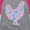 Girls' - Instant Message - Floral Chicken Shirt Tail Raglan Graphic T-shirt - 2 of 4