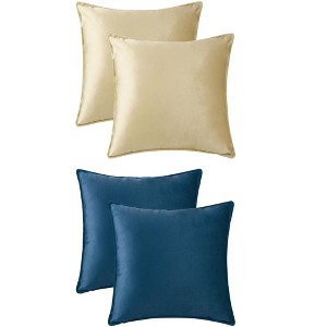 Unique Bargains Solid Velvet Home Decor Couch Sofa Living Room Throw Pillow Covers Pack of 4 - 1 of 4