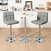 Tangkula Adjustable Swivel Bar Stool Counter Height Bar Chair PU Leather w/ Back Grey - 3 of 4