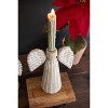 Clay Angel Taper Candle Holder – Grey and White Holiday Accent – 9.25"Tall by Kalalou - 3 of 3