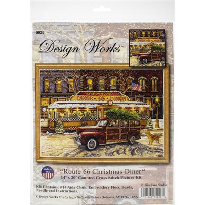 Design Works Counted Cross Stitch Kit 14"X20"-Route 66 Christmas (14 Count)