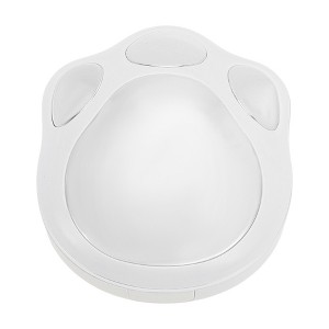 Unique Bargains Electroplated Cat's Paw Contact Lens Case Silver Tone White 1 Set - 1 of 4