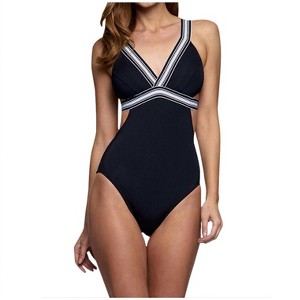 Women's Optima Banded Cut Out One Piece Swimsuit - Jets By Jessika Allen - 1 of 2