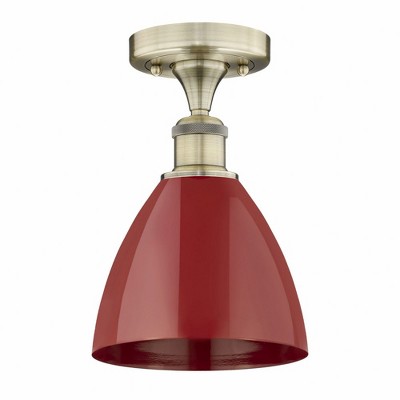 Plymouth Dome - 1 Light Semi-Flush Mount In Industrial Style-11.25 Inches Tall and 7.5 Inches Wide