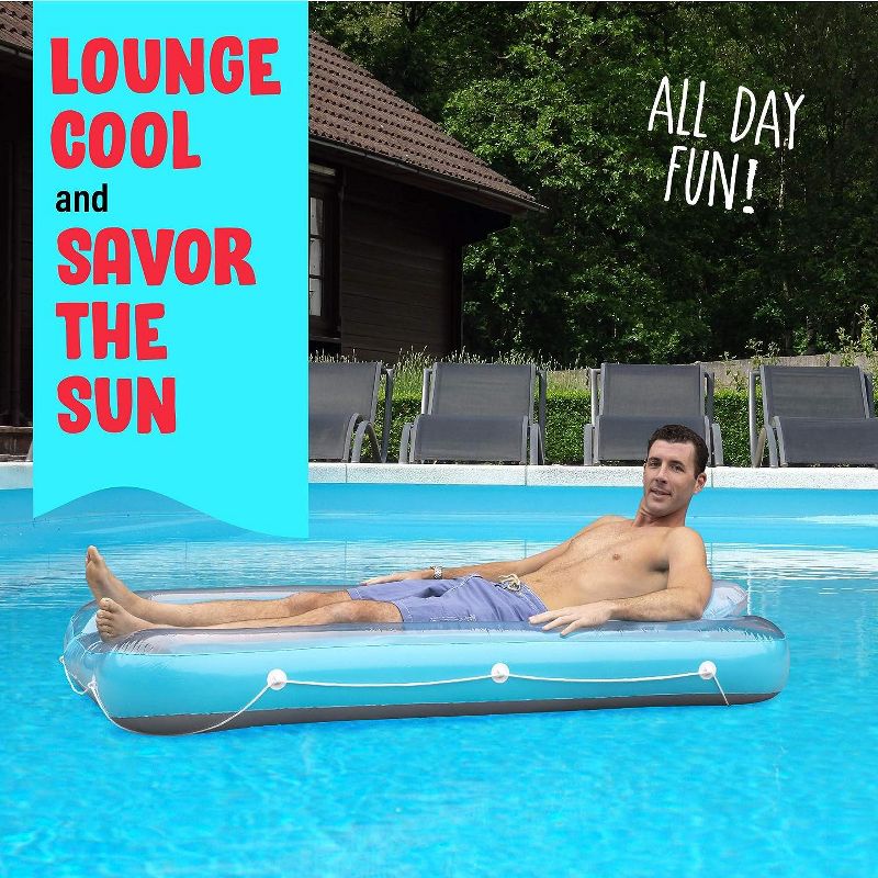 Inflatable Tanning Pool Lounge Float | Tanning Pool Float | Personal Pool Lounger | Tanning Pool with Pillow | Inflatable Tanning, 5 of 8