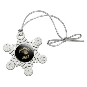 Lindenwood University Lions Logo Metal Snowflake Christmas Tree Holiday Ornament - 1 of 3