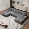 Convertible U-Shaped Combination Sofa,Modern 4 Seat Lounge Chair with Corduroy Fabric for Living Room - The Pop Home - 2 of 4