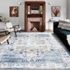 Washable Vintage Oriental Rug Non Slip Low Pile Rug Soft Throw Floor Cover Retro Medallion Foldable Indoor Carpet for Living Room Bedroom Nursery - 2 of 4