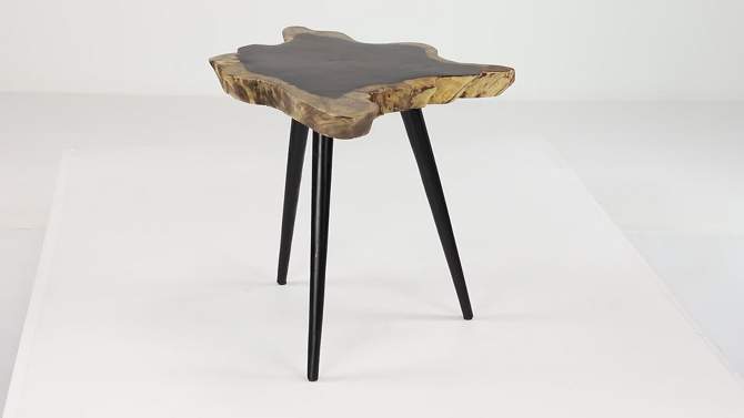 Contemporary Rosewood and Metal Accent Table Brown - Olivia &#38; May, 2 of 5, play video