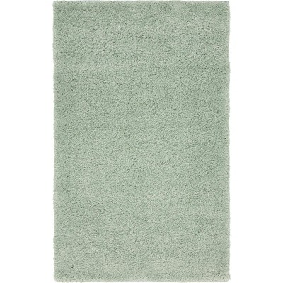 Calabasas Light Blue Rectangular Synthetic Shag Rug 3' 3" x 5' 3"