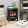 TOBILE Fireplace Stove, 18"Freestanding Fireplace Heater with Realistic Flame, Overheating Protection, Portable, 750W/1500W, Black - 2 of 4