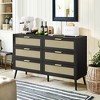 NicBex 47.20"L Gold Handles Rattan Dresser for Bedroom with 6 Drawers - 3 of 4