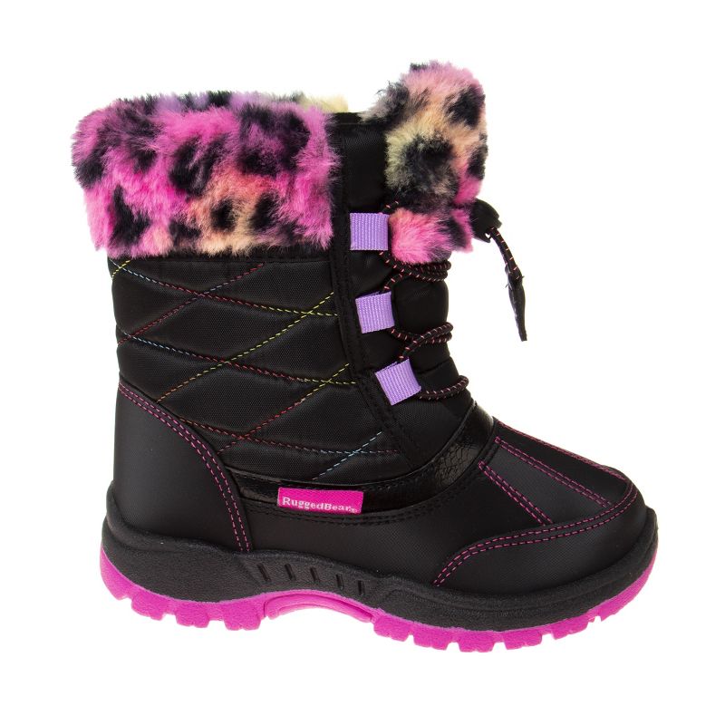 Rugged Bear Unisex Boys Girls Slip Resistant Faux Fur Lined Winter Snow Boots (Little Kid), 2 of 8